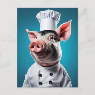 Chef Pig Postcard