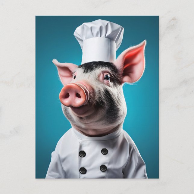 Chef Pig Postcard (Front)