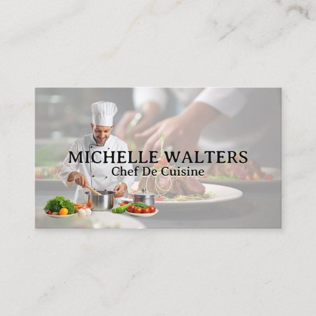 Chef Prepping Foods Business Card (Front)