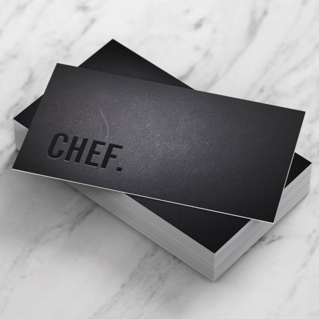 Chef Professional Dark Minimalist Business Card (Creator Uploaded)