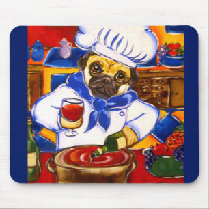 Chef Pug Mouse Mat