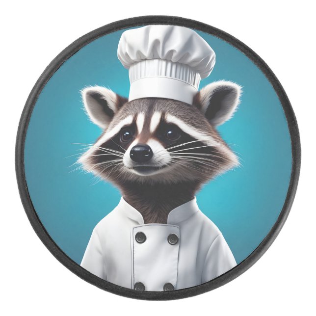 Chef Racoon Hockey Puck (Front)