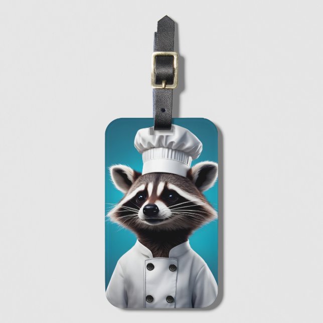 Chef Racoon Luggage Tag (Front Vertical)
