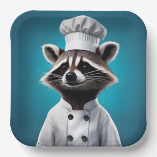 Chef Racoon Paper Plate