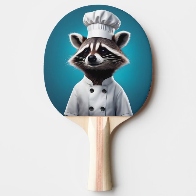 Chef Racoon Ping Pong Paddle (Front)