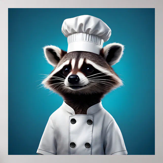 Chef Racoon Poster | Zazzle