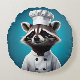 Chef Racoon Round Cushion