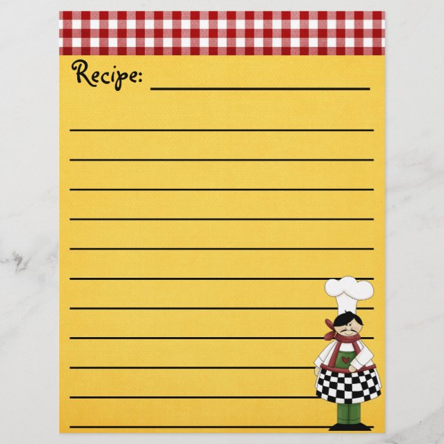 Chef Recipe Stationery (Front)