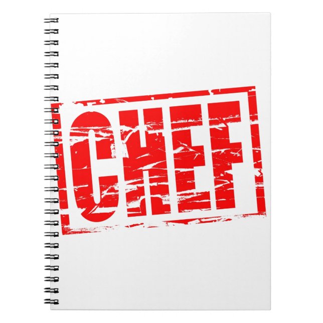 Chef red rubber stamp effect notebook (Front)