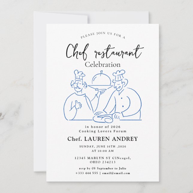 Chef Restaurant Celebration Invitation (Front)