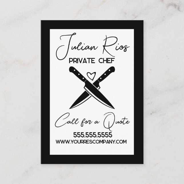 Chef Restaurant Cook Cutting Knifes Business Card (Front)