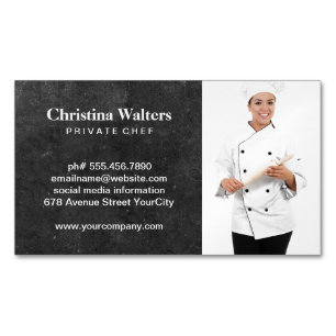 Chef   Restaurant Manager   Catering Magnetic Business Card