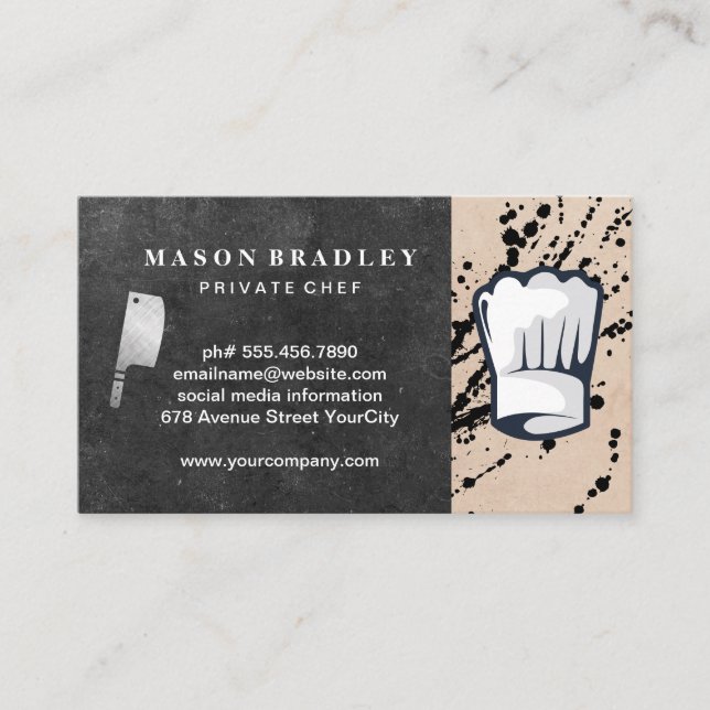 Chef | Restaurant Owner | Cutlery | Cooking Business Card (Front)