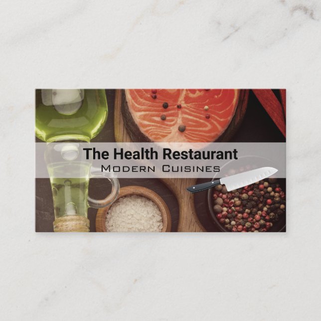 Chef | Restaurant Owner | Fish Oil Spices Business Card (Front)