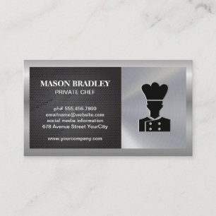 Chef   Restaurant Owner   Silver Metallic Business Card