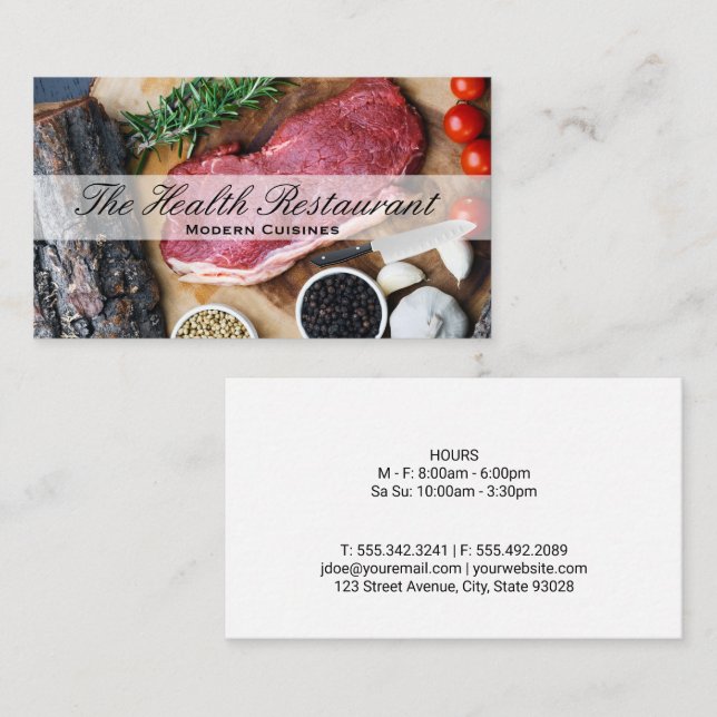 Chef | Restaurant Owner | Steak Herbs Spices Business Card (Front/Back)