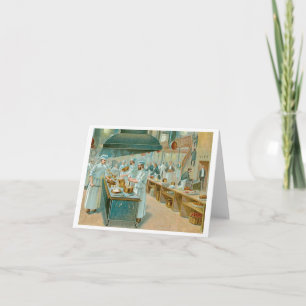 Chef Restaurant Vintage Food Ad Art Card