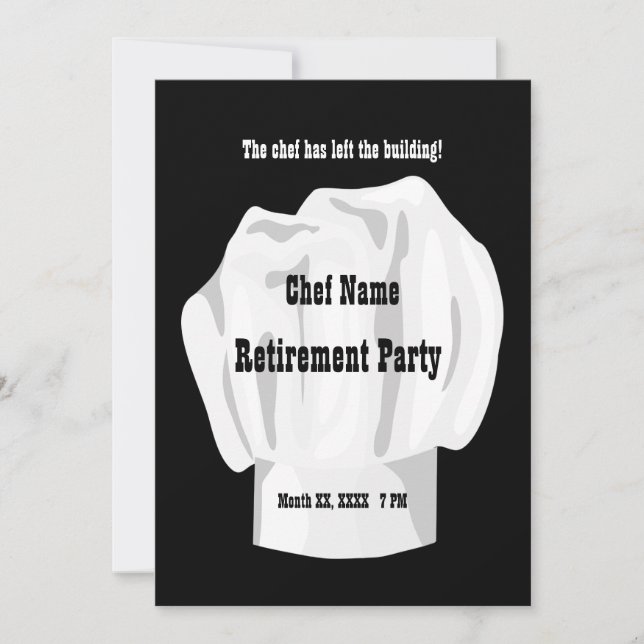 Chef Retirement Custom Invitation (Front)