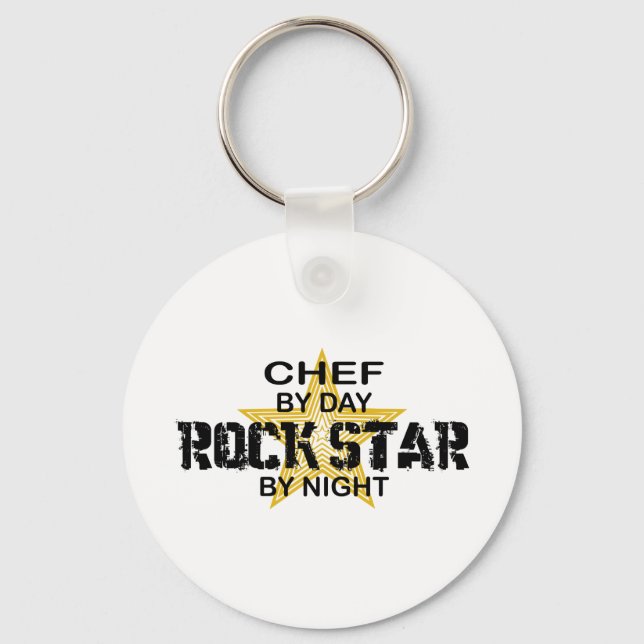 Chef Rock Star by Night Key Ring (Front)
