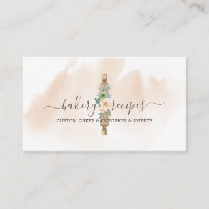 Chef Rolling Pin Bakery Business Card