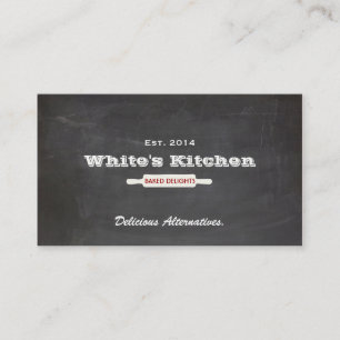 Chef, Rolling Pin Logo Cool Vintage Business Card