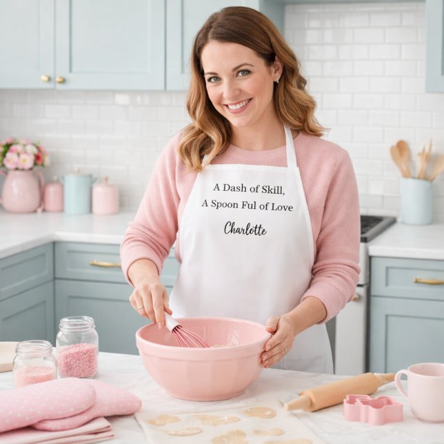 Chef script cooking skill love slogan apron (Creator Uploaded)