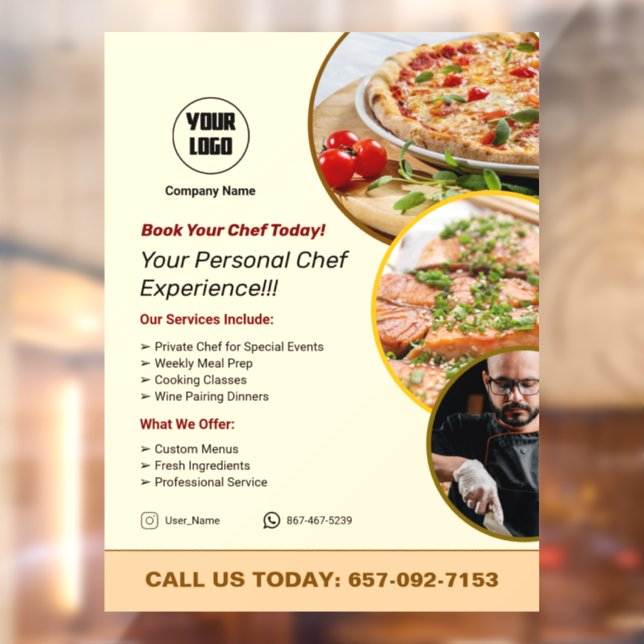 Chef Services Custom Editable Window Cling (Sheet 2)