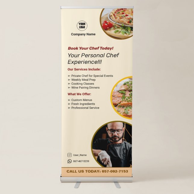 Chef Services Vertical Retractable Banner (Front)