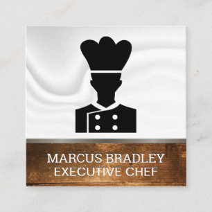 Chef   Silk Drapery   Wood Background Square Business Card