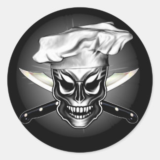 Chef Skull 1 Classic Round Sticker