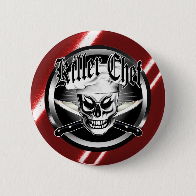 Chef Skull 4: Killer Chef 6 Cm Round Badge (Front)