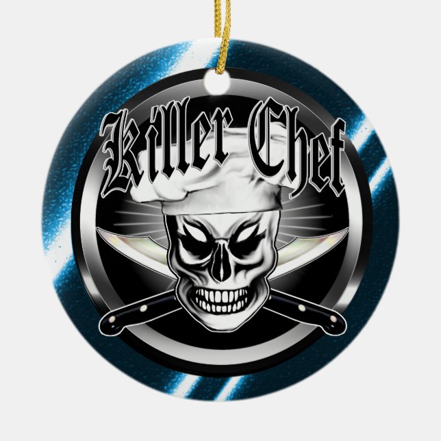 Chef Skull 4: Killer Chef Ceramic Tree Decoration (Front)