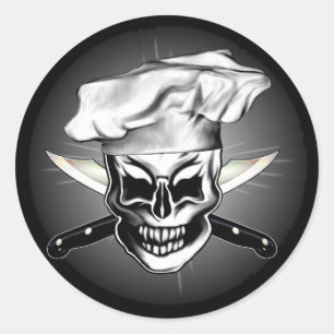 Chef Skull 6 Classic Round Sticker