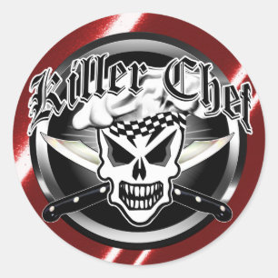 Chef Skull and Crossed Chef Knives 2 Classic Round Sticker