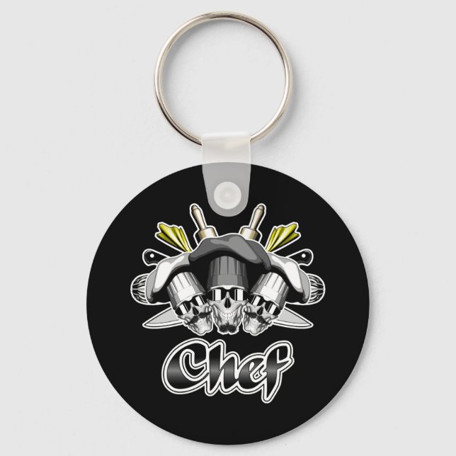 Chef Skull and Tools of the Trade Key Ring (Front)