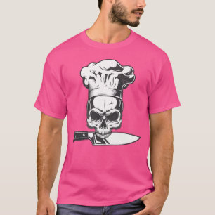 Chef Skull With Knife Anthony Bourdain Emblem And T-Shirt