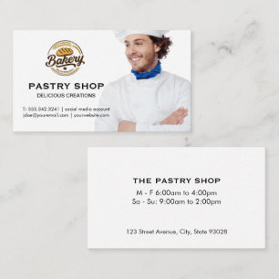Chef Smiling   Bakery Logo Business Card