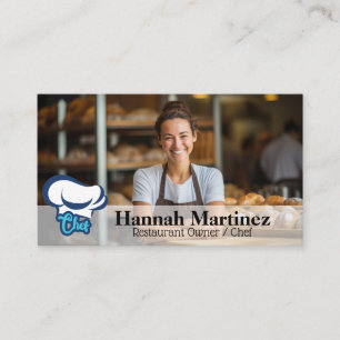 Chef Smiling   Bakery Shop Business Card