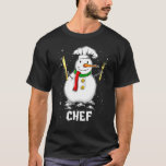 Chef Snowman Holiday Pyjamas Christmas Decor T-Shirt<br><div class="desc">Chef Snowman Holiday Pyjamas Christmas Decor</div>