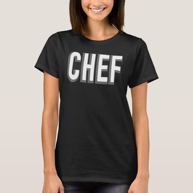 Chef Sous Culinary Cooking Kitchen Matching Print T-Shirt (Front)