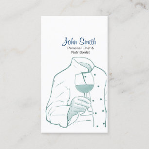 Chef Suit and Wine Drawing Profile Card