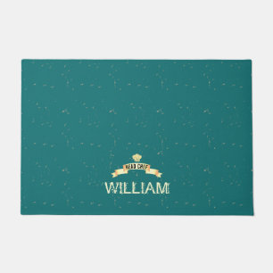 Chef teal name Door Mat
