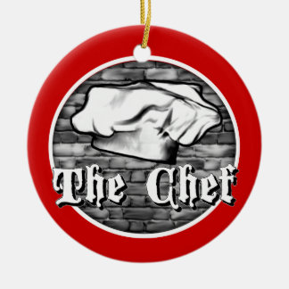 Chef Toque Ceramic Tree Decoration