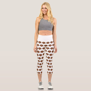 Chef Turkey Cartoon Thanksgiving Capri Leggings