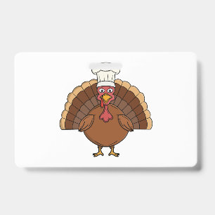 Chef Turkey Cartoon Thanksgiving ID Badge