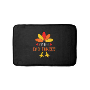 Chef Turkey Family Shirts Matching Thanksgiving Pa Bath Mat