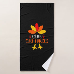 Chef Turkey Family Shirts Matching Thanksgiving Pa Bath Towel