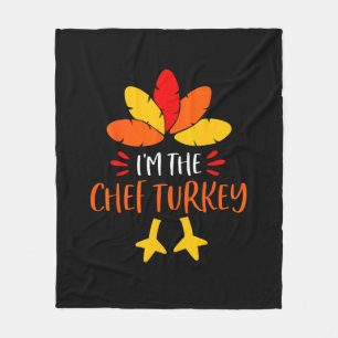 Chef Turkey Family Shirts Matching Thanksgiving Pa Fleece Blanket