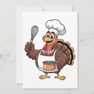 Chef Turkey Thanksgiving Cook Gobbler Announcement
