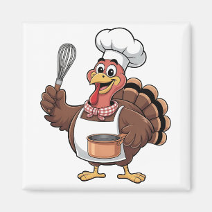 Chef Turkey Thanksgiving Cook Gobbler Magnet